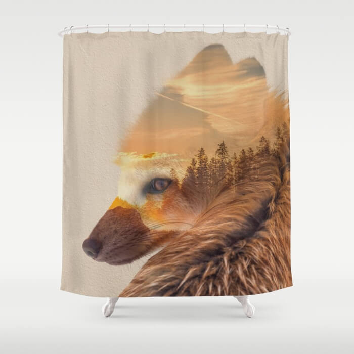 red-fox-with-dream-nature-shower-curtains